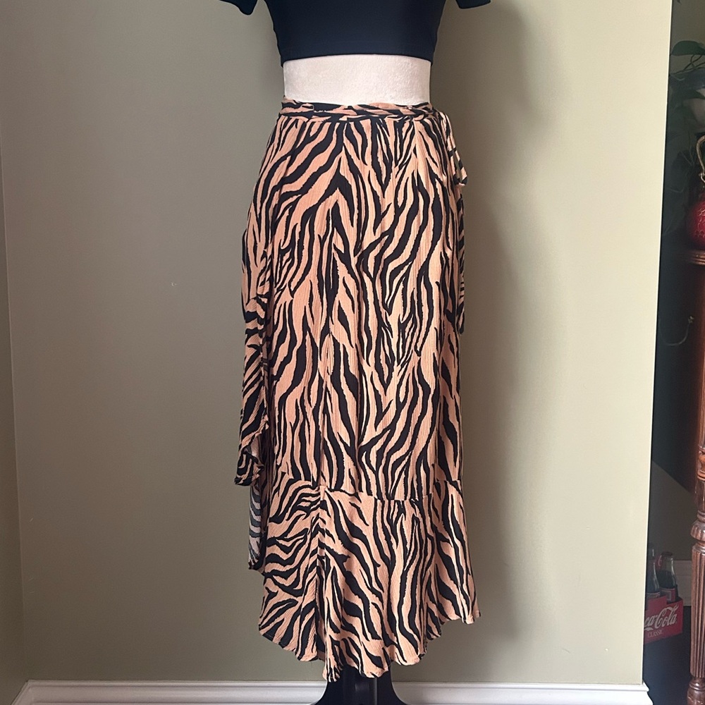 Zebra Print Wrap Skirt